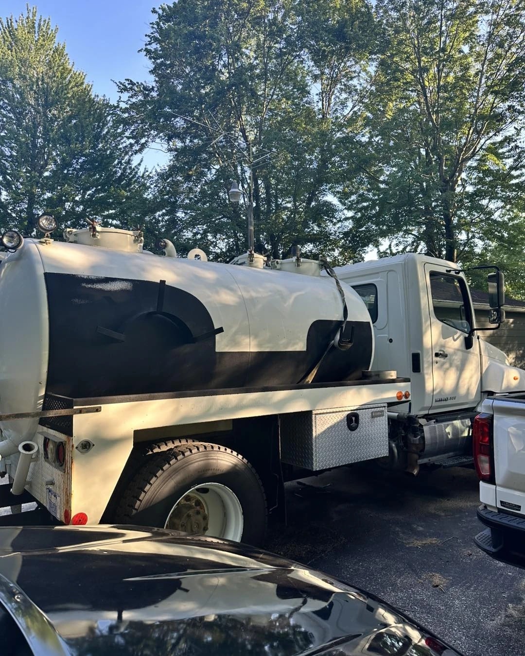 Wurth Brothers septic service truck ready for dispatch - professional emergency septic tank pumping and maintenance services across Western Kentucky with 24/7 availability