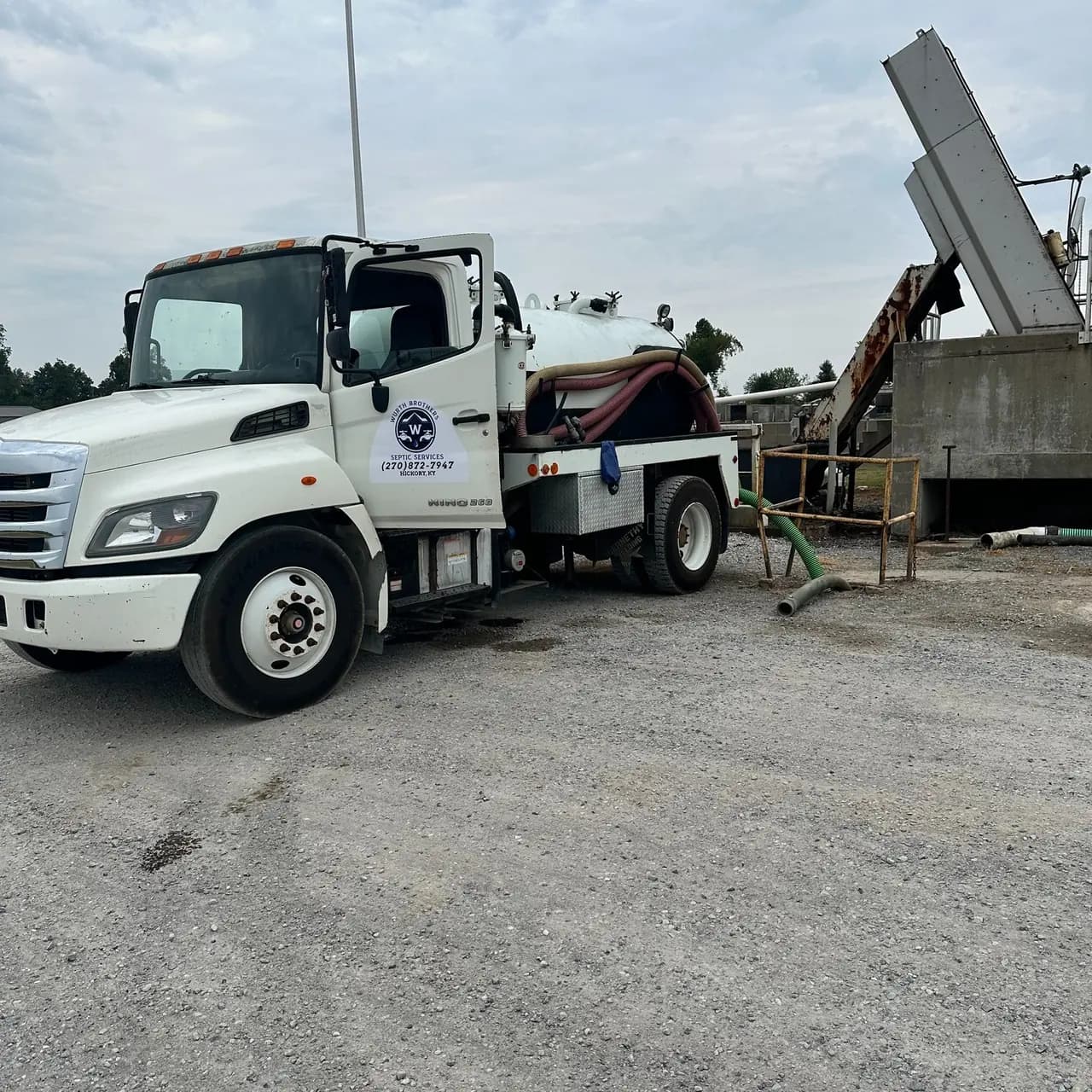 Wurth Brothers vacuum truck at a commercial wastewater site